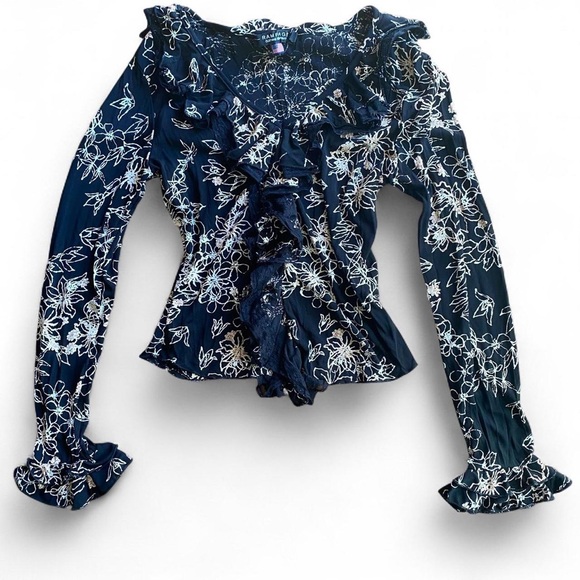 Floral Ruffle Dress and Blouse Set - Picture 2 of 3